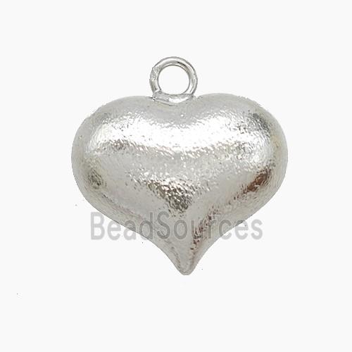 Copper Heart Pendant Brushed Platinum Plated
