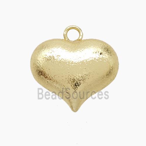 Copper Heart Pendant Brushed Gold Plated