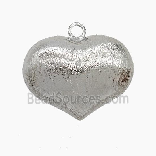 CCopper Heart Pendant Brushed Platinum Plated