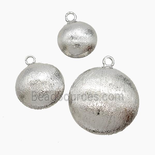 Copper Button Pendant Brushed Platinum Plated