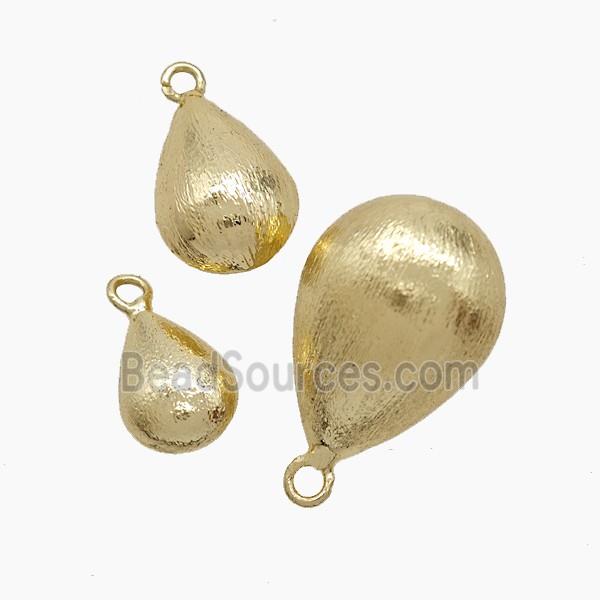 Copper Teardrop Pendant Brushed Gold Plated