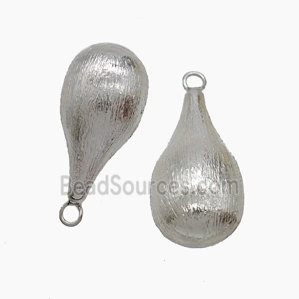 Copper Teardrop Pendant Brushed Platinum Plated