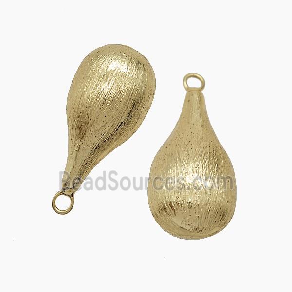 Copper Teardrop Pendant Brushed Gold Plated