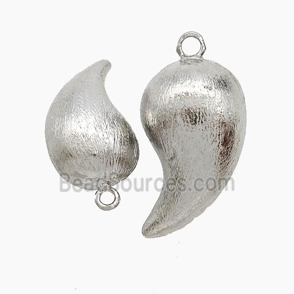 Copper Teardrop Pendant Brushed Platinum Plated