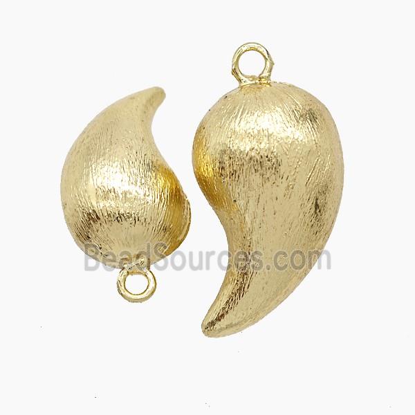 Copper Teardrop Pendant Brushed Gold Plated