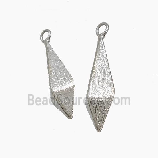 Copper Teardrop Pendant Brushed Platinum Plated