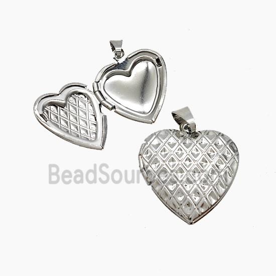Copper Heart Locket Pendant Platinum Plated