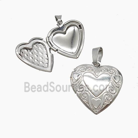 Copper Heart Locket Pendant Platinum Plated