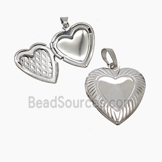 Copper Heart Locket Pendant Platinum Plated
