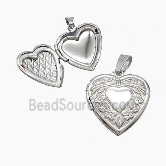 Copper Heart Locket Pendant Platinum Plated