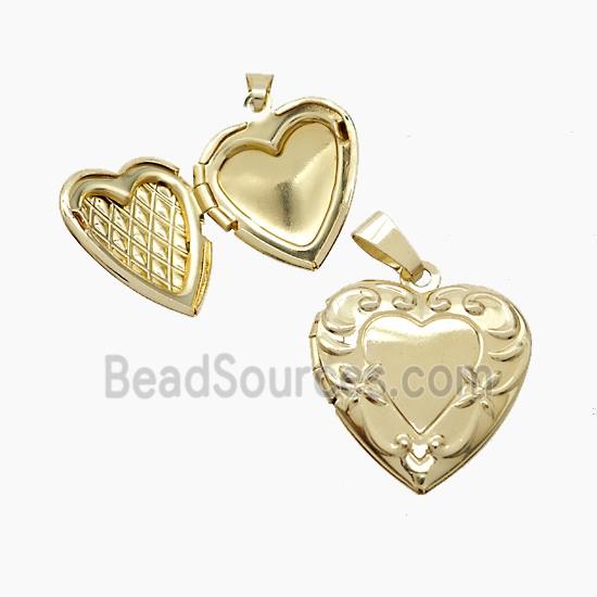 Copper Heart Locket Pendant Gold Plated