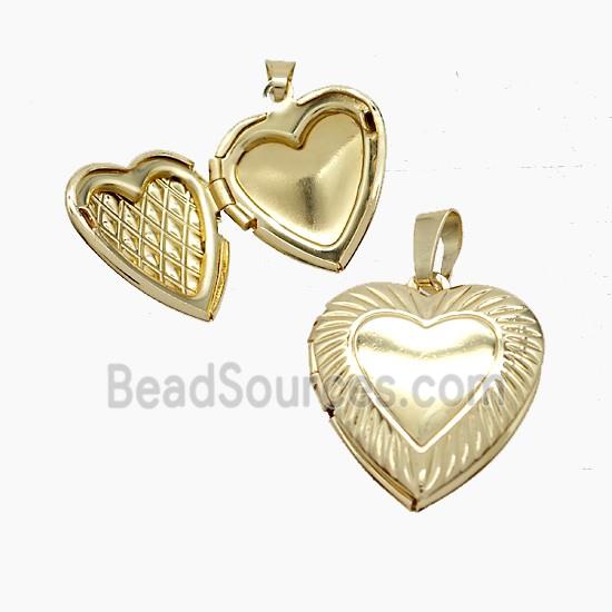 Copper Heart Locket Pendant Gold Plated