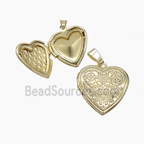 Copper Heart Locket Pendant Gold Plated