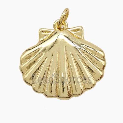 Copper Scallop Shell Pendant 18K Gold Plated