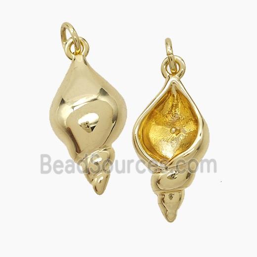 Copper Conch Shell Pendant 18K Gold Plated