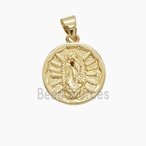 Copper Jesus Pendant 18K Gold Plated