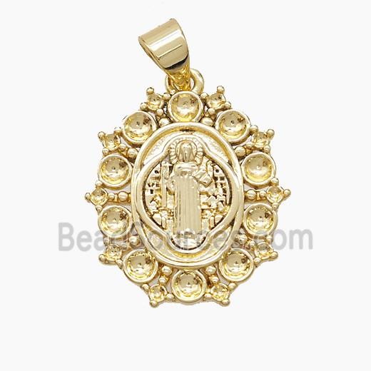 Copper Saint Jude Pendant 18K Gold Plated
