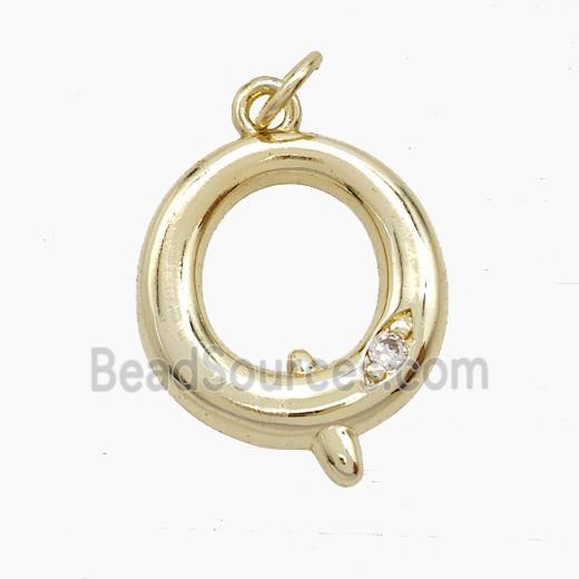Copper Letter-Q Pendant Pave Zirconia Gold Plated