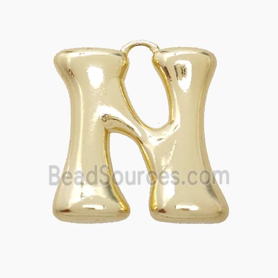 Copper Letter-N Pendant Gold Plated