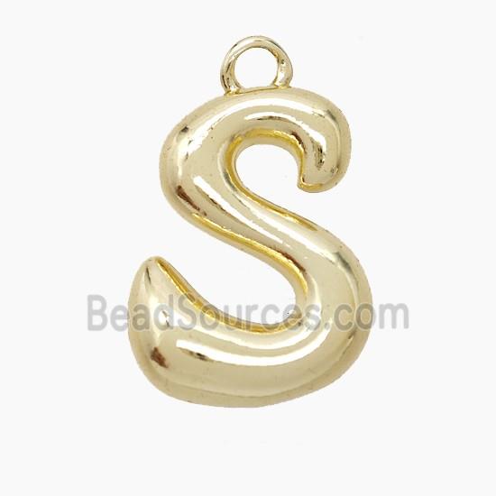 Copper Letter-S Pendant Gold Plated