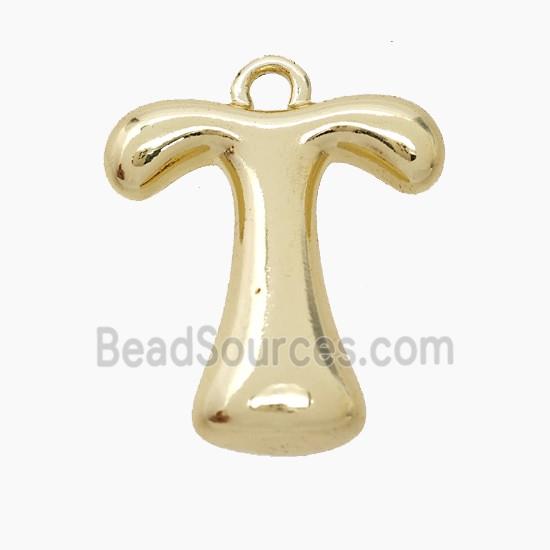 Copper Letter-T Pendant Gold Plated