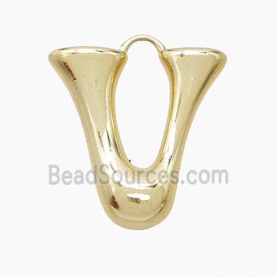 Copper Letter-V Pendant Gold Plated
