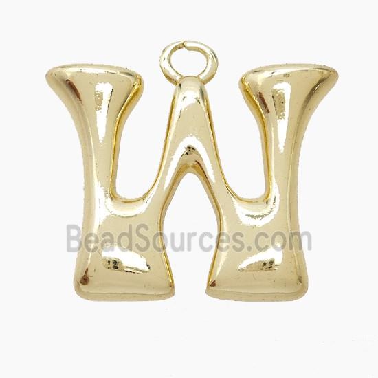 Copper Letter-W Pendant Gold Plated