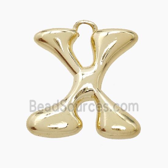 Copper Letter-X Pendant Gold Plated
