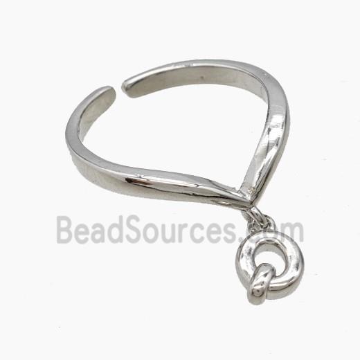 Copper Ring With Letter-Q Platinum Plated