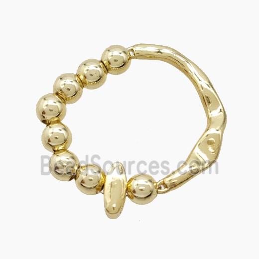 Copper Ring With Letter-I Gold Plated