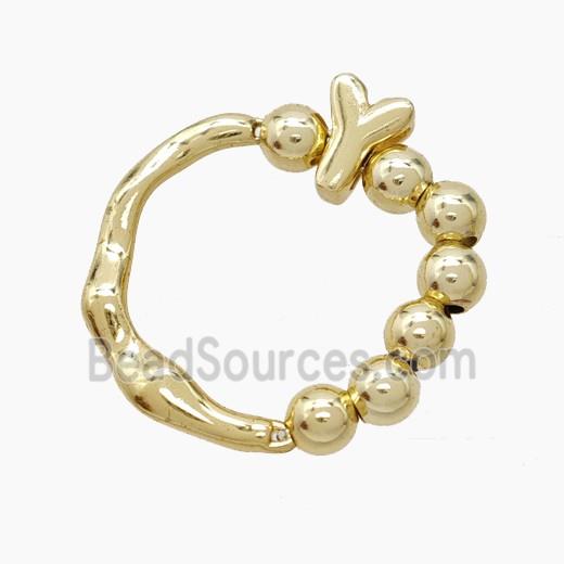 Copper Ring With Letter-Y Gold Plated
