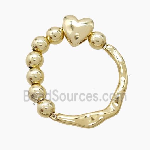 Copper Ring With Heart Gold Plated