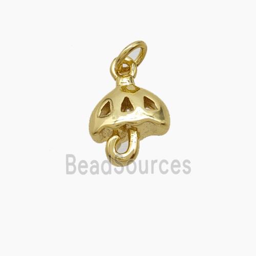 Copper Mushroom Pendant Gold Plated