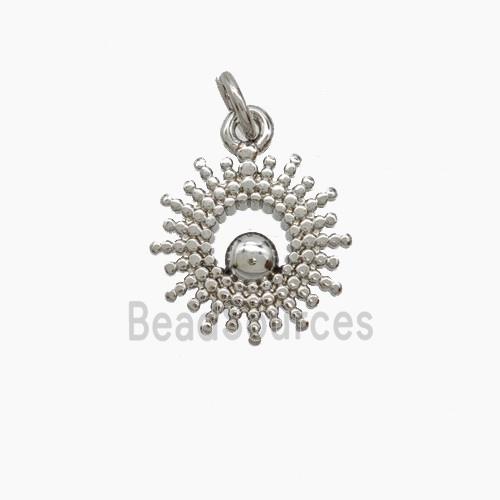 Copper Sunray Pendant Platinum Plated