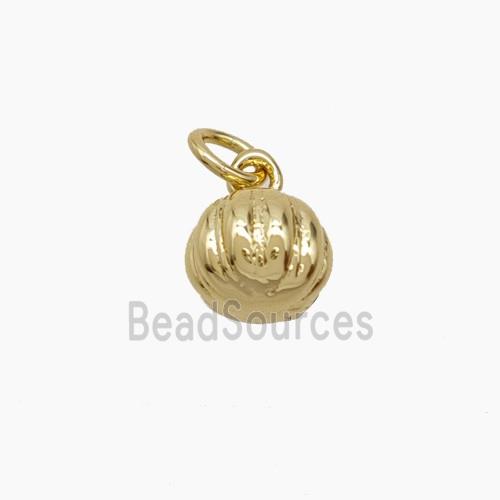 Copper 3D Pumpkin Pendant Gold Plated