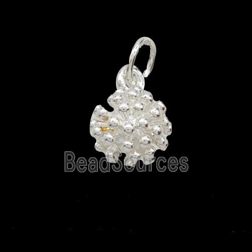 Copper Thorn Fruit Pendant Shiny Silver