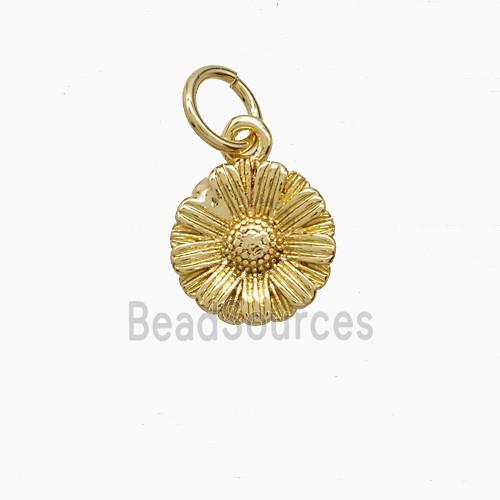Copper Sunflower Pendant Gold Plated