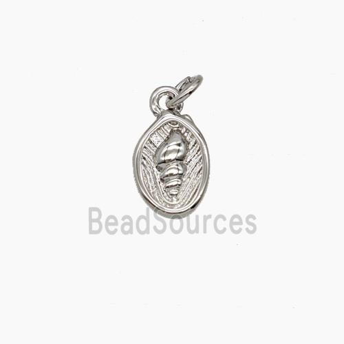 Copper Nautilus Shell Pendant Platinum Plated
