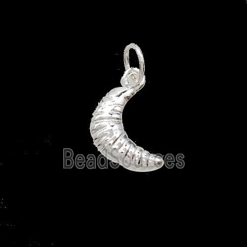 Copper Larva Charms Pendant Shiny Silver