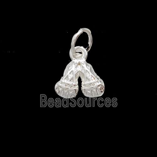 Copper Peanut Pendant Platinum Plated