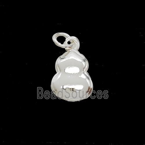 Copper Gourd Pendant Shiny Silver