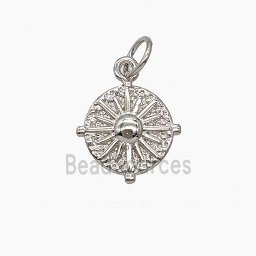 Copper Sun Pendant Platinum Plated
