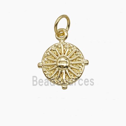 Copper Sun Pendant Gold Plated