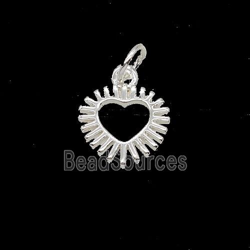 Copper Heart Pendant Shiny Silver