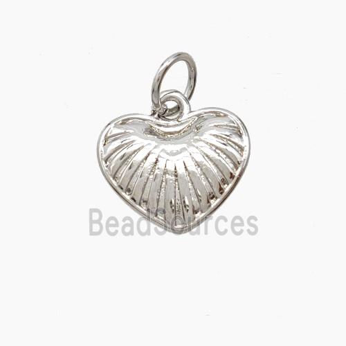 Copper Heart Pendant Platinum Plated