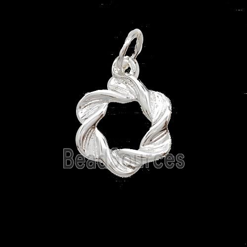 Copper Wreath Pendant Shiny Silver