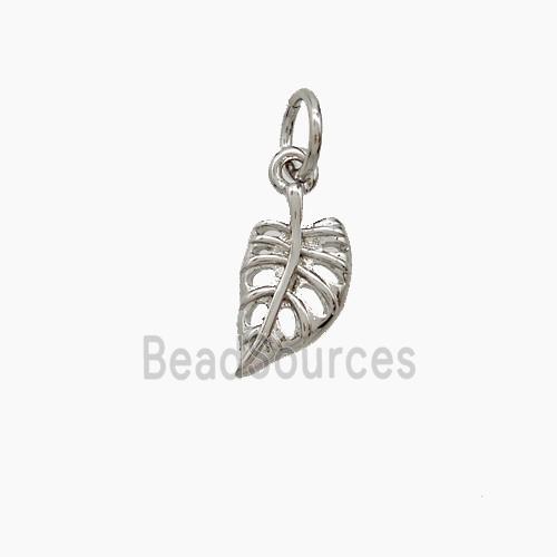 Copper Leaf Pendant Platinum Plated