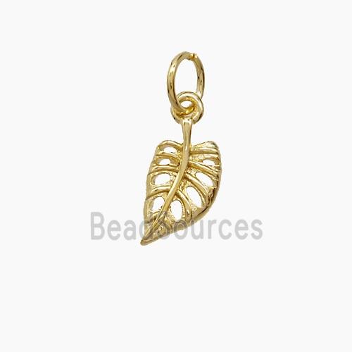 Copper Leaf Pendant Gold Plated
