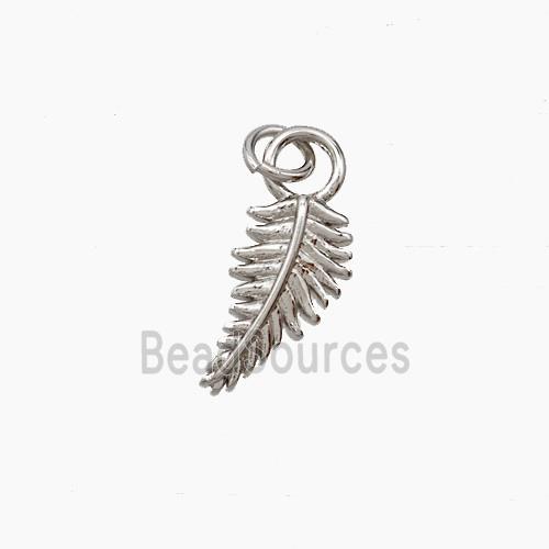 Copper Leaf Pendant Platinum Plated