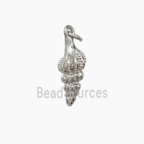Copper Conch Shell Pendant Platinum Plated